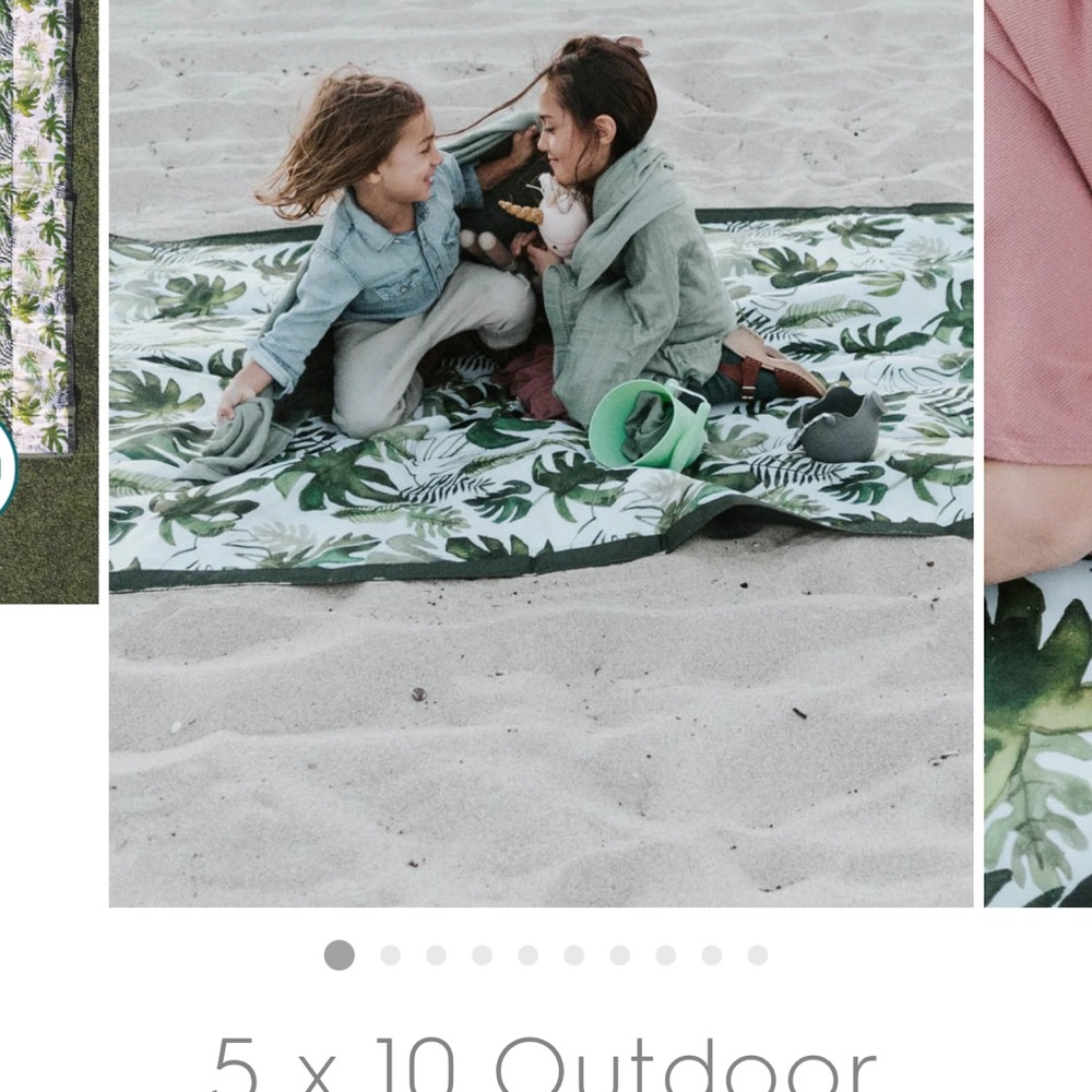 Little unicorn midnight poppy outdoor blanket 5x10ft - Picture 8 of 12